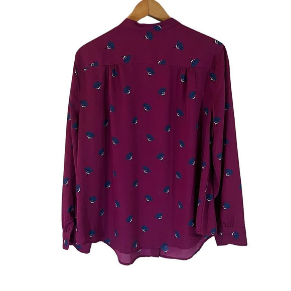 Faded Glory Floral Button Up Blouse Plus XXL Purple Teal Blue All Over Flowers - Picture 2 of 5